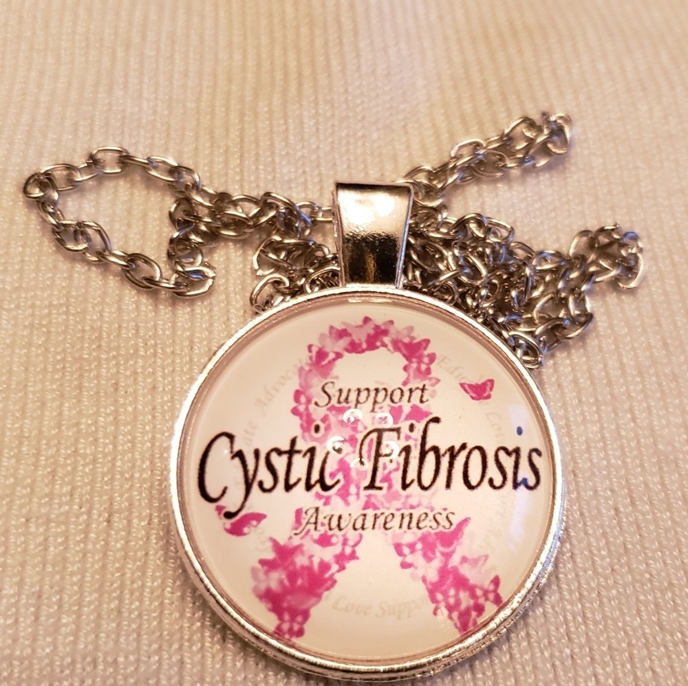 Cystic Fibrosis round pendant necklace